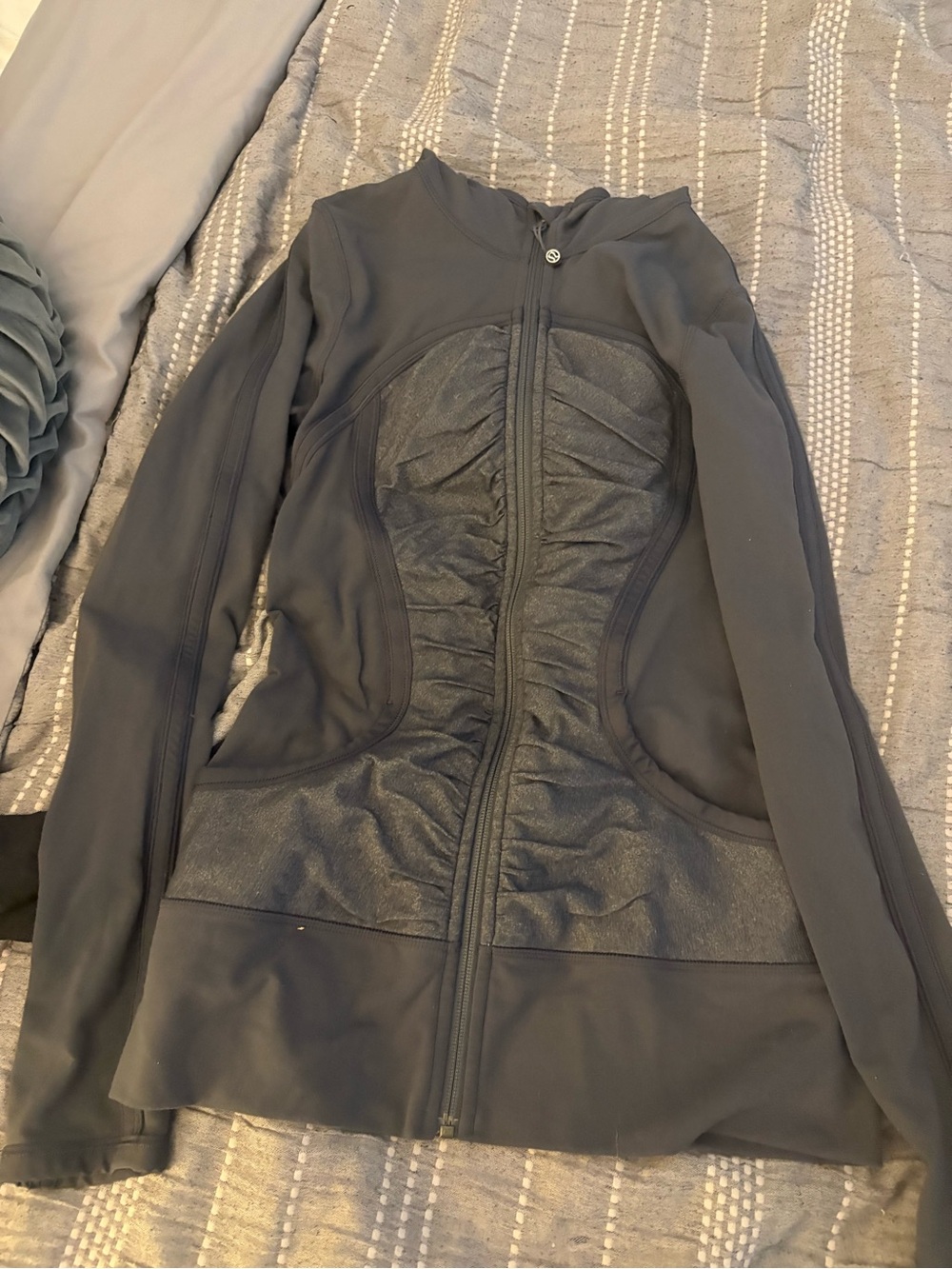 lululemon athletica Black Ruched Zip Athletic Jacket